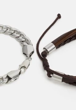 Pier One 5 Pack- Armband - Silver-Coloured -Pier One 07d84209eb8544989e229568b2c52132