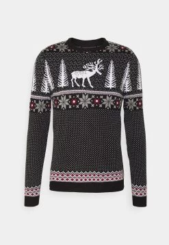 Pier One Wintery Christmas Jumper- Trui - Black
