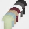 Pier One 7 Pack - T-Shirt Basic - Black /Green /Bordeaux -Pier One 21887bf1d6ec441db354ecf20efd812d