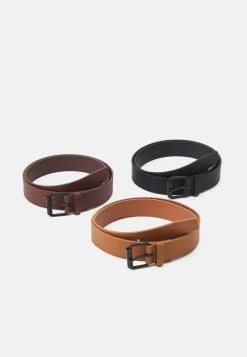 Pier One 3 Pack Unisex - Riem - Black/Brown/Cognac
