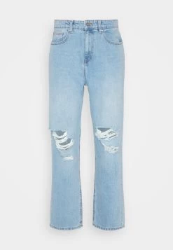 Pier One Distress On Knees - Relaxed Fit Jeans - Light Blue Denim -Pier One 6c561d8272b94404a72faaf104617fd2