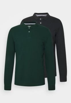Pier One Long Sleeve 2 Pack- Poloshirt - Dark Grey/Khaki -Pier One 797d6a7ee480495b8e72e1155193494c