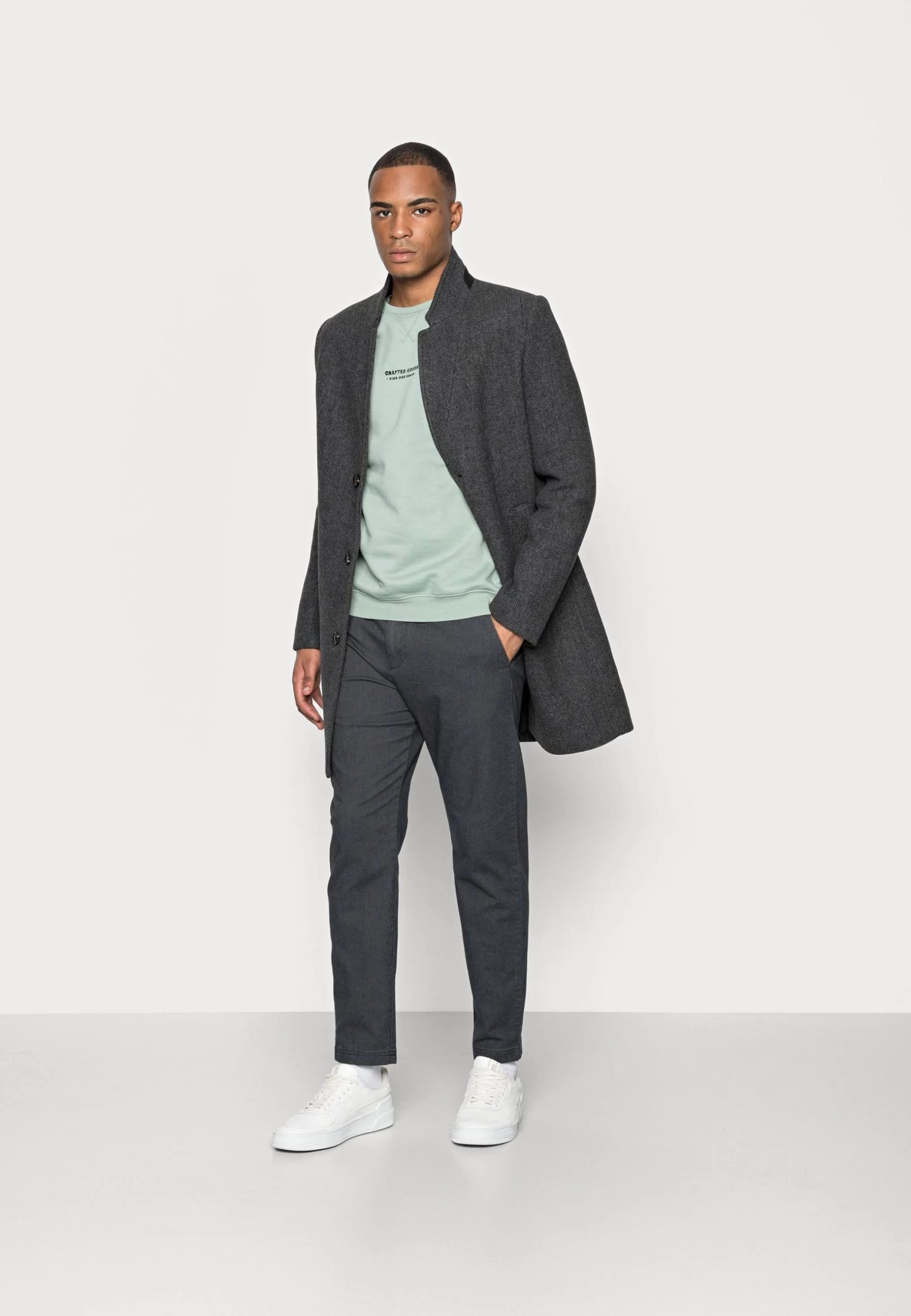 Pier One Crafted Goods Crew - Sweater - Green 4 Pier One Crafted Goods Crew - Sweater - Green - Afbeelding 2