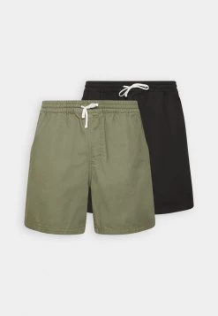 Pier One 2 Pack - Shorts - Olive/Black -Pier One 8f4f659af78442c185d8dbca74fb1591