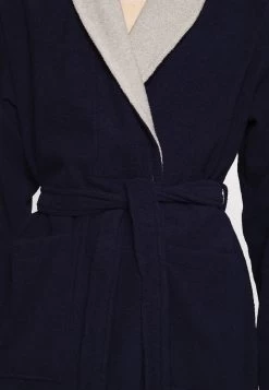 Pier One Shawl Towel Bathrobe - Badjas -Dark Blue -Pier One b2d1f380240f4cd8892f17a5c0efe1d5