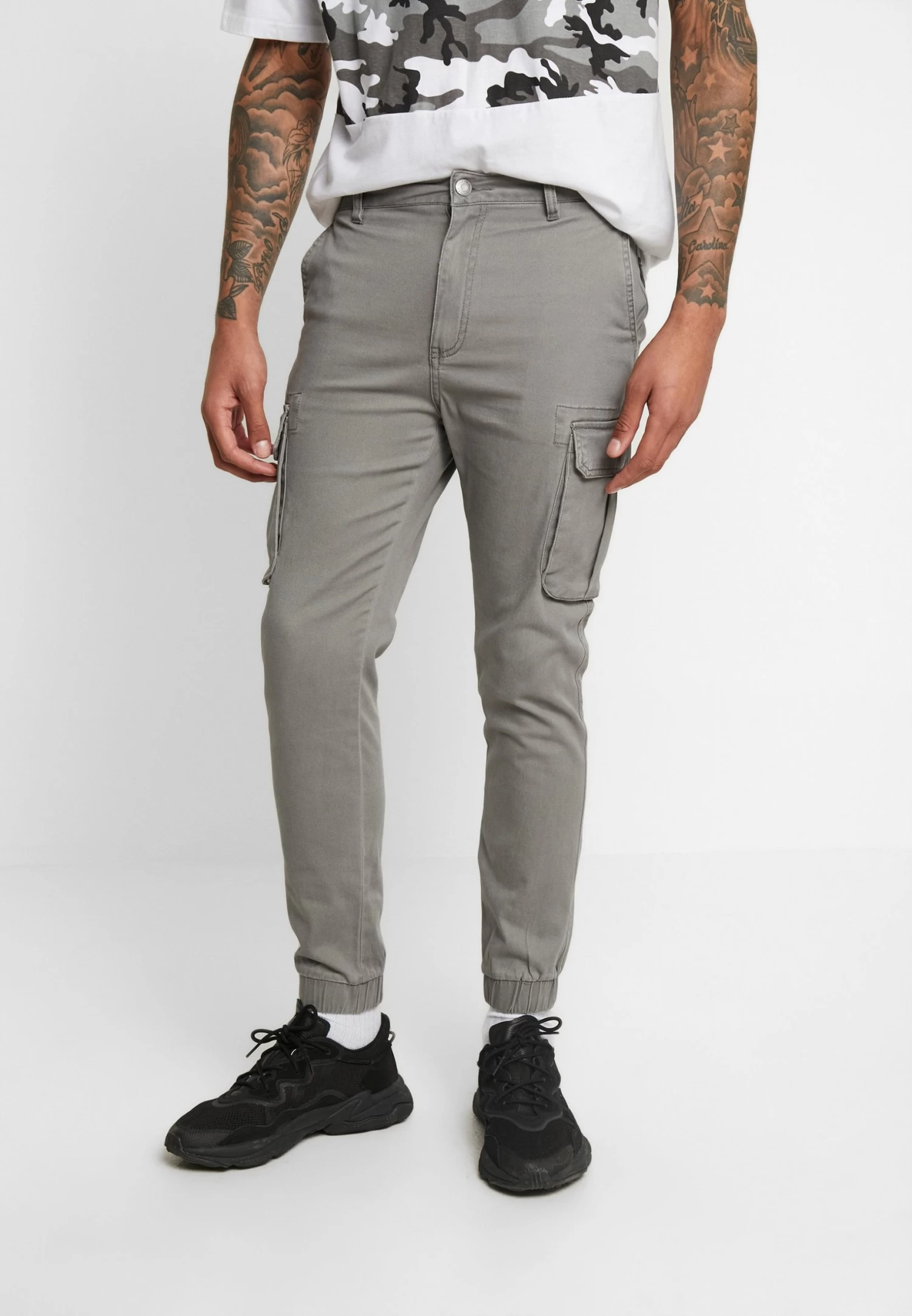 Pier One Cuffed Skinny Trouser- Cargobroek - Grey 3 Pier One Cuffed Skinny Trouser- Cargobroek - Grey