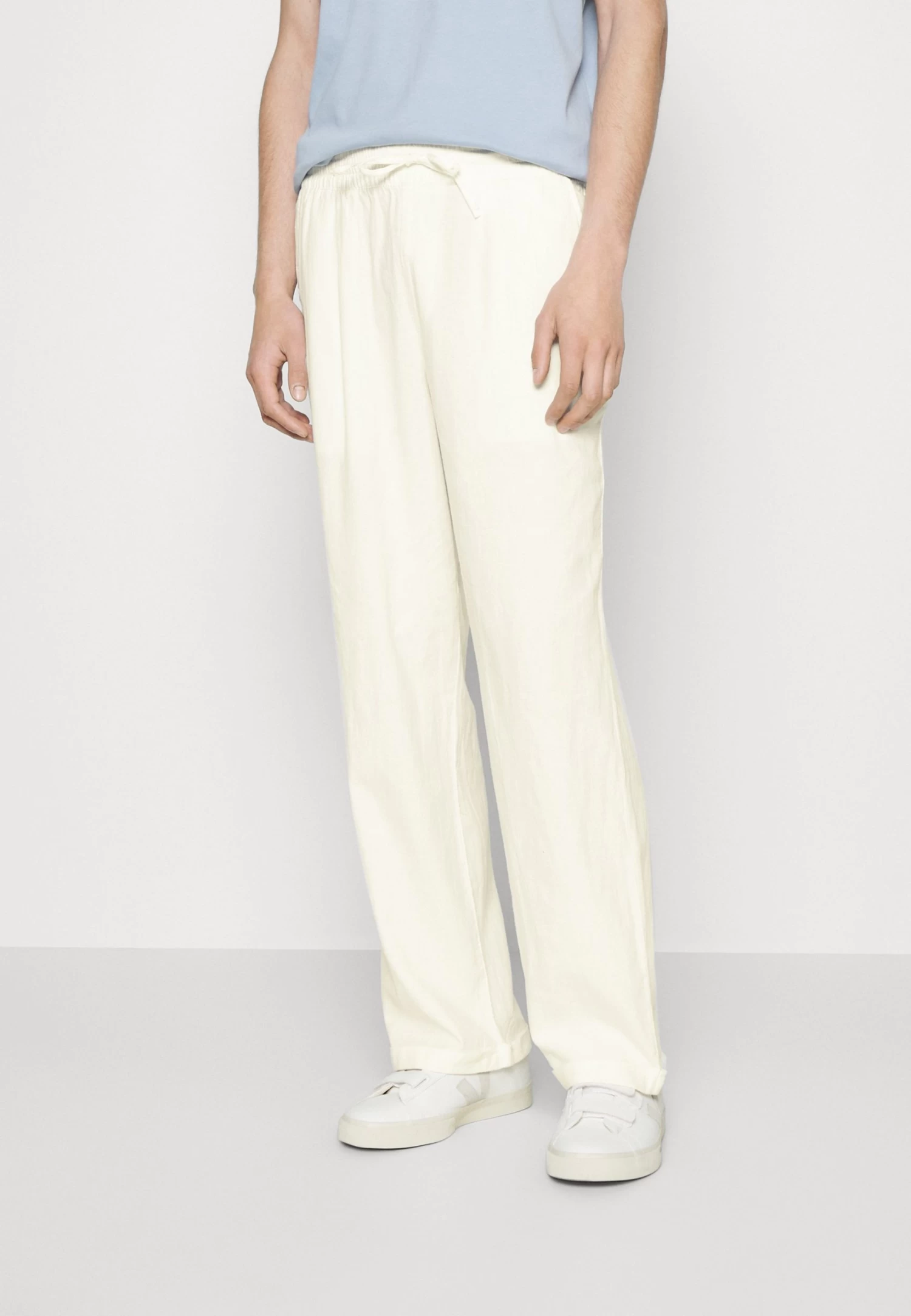 Pier One Drawcord Trousers Linen Blend - Broek - White 3 Pier One Drawcord Trousers Linen Blend - Broek - White